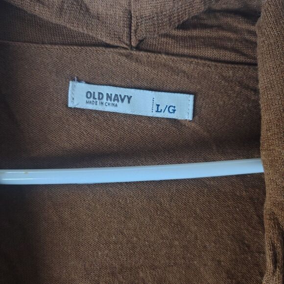 Old Navy Womens Cardigan Sweater Sz L Brown Lightweight Open - Picture 2 of 4